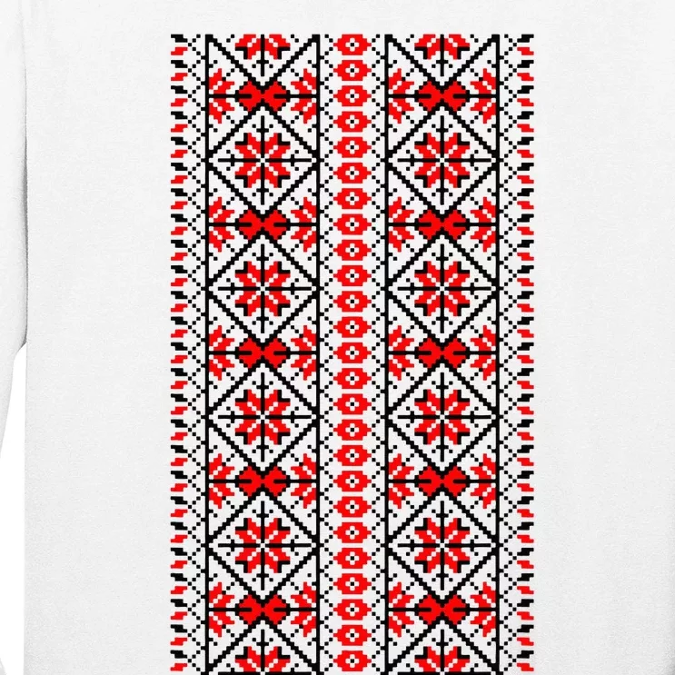 Ukrainian Embroidery Vyshyvanka Print Folk Ethnic Ornament Long Sleeve Shirt