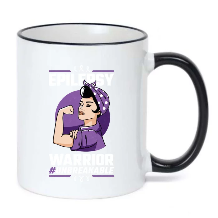 Unbreakable Epilepsy Warrior Epilepsy Awareness Gift Black Color Changing Mug