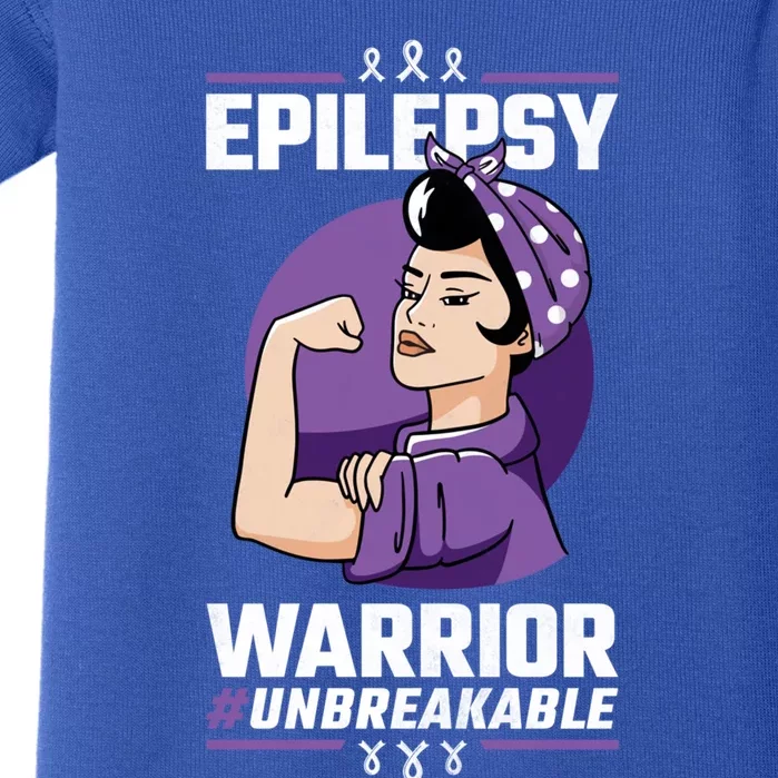 Unbreakable Epilepsy Warrior Epilepsy Awareness Gift Baby Bodysuit