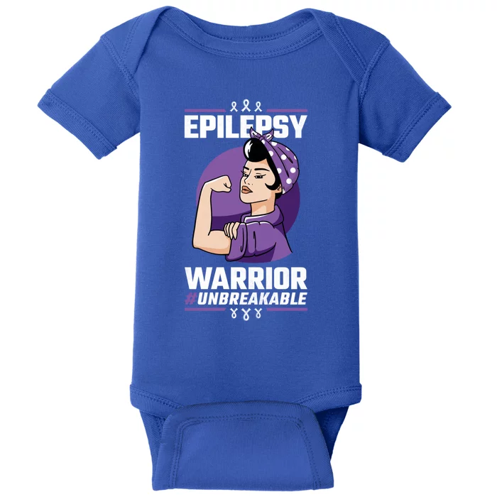 Unbreakable Epilepsy Warrior Epilepsy Awareness Gift Baby Bodysuit