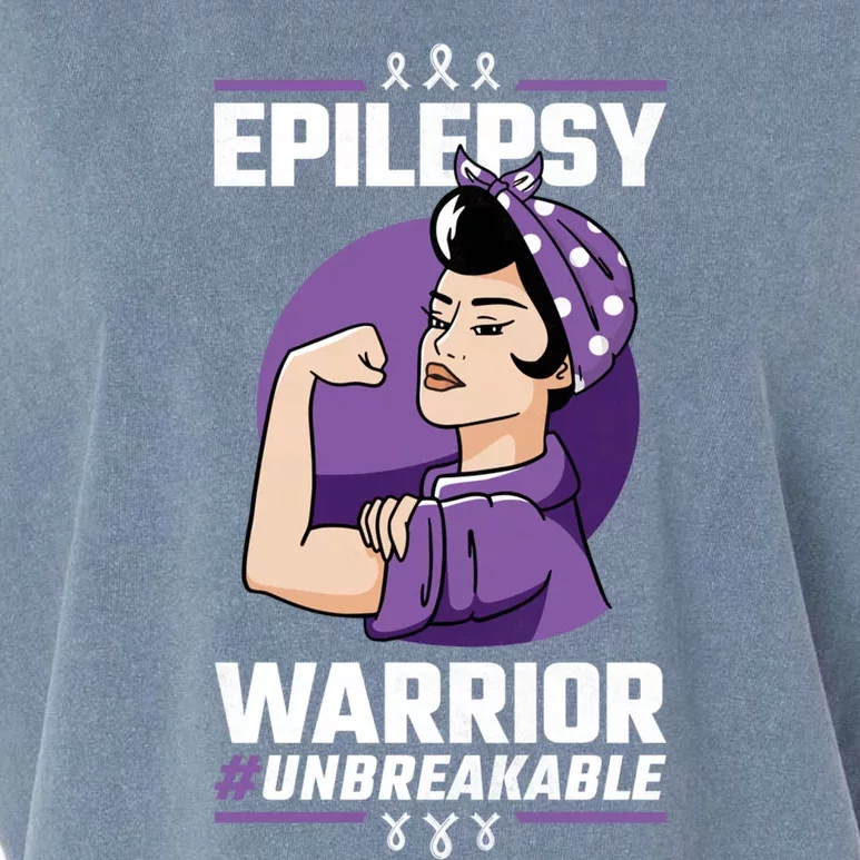 Unbreakable Epilepsy Warrior Epilepsy Awareness Gift Garment-Dyed Women's Muscle Tee