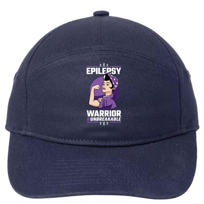 Unbreakable Epilepsy Warrior Epilepsy Awareness Gift 7-Panel Snapback Hat