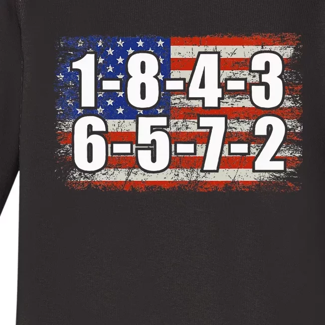 Usa Flag 18436572 Firing Order Small Block Engine V8 Block Baby Long Sleeve Bodysuit