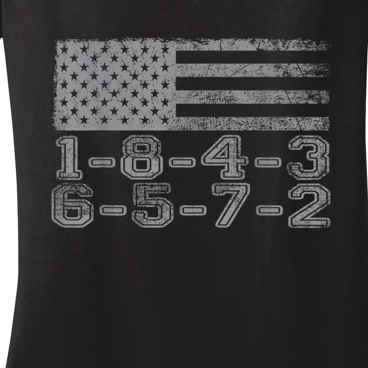 Usa Flag 18436572 Firing Order Small Block Engine Gift Women's V-Neck T-Shirt