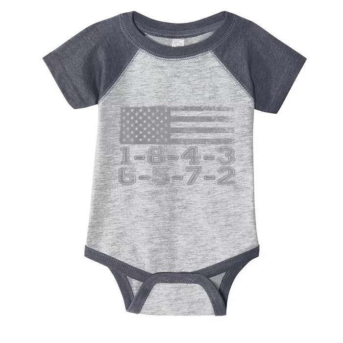 Usa Flag 18436572 Firing Order Small Block Engine Gift Infant Baby Jersey Bodysuit