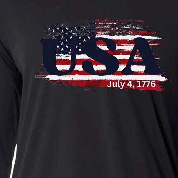 Usa Flag 1776 Independence Day Pride Cooling Performance Long Sleeve Crew