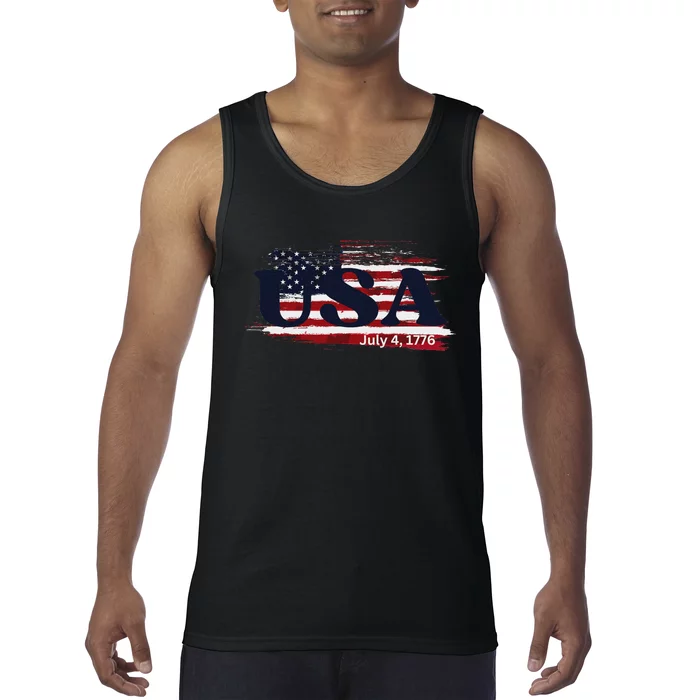 Usa Flag 1776 Independence Day Pride Tank Top