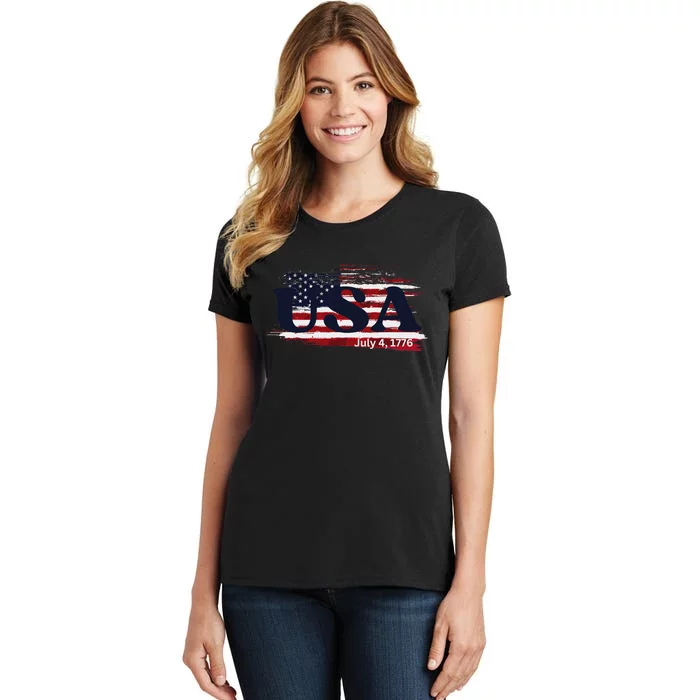 Usa Flag 1776 Independence Day Pride Women's T-Shirt