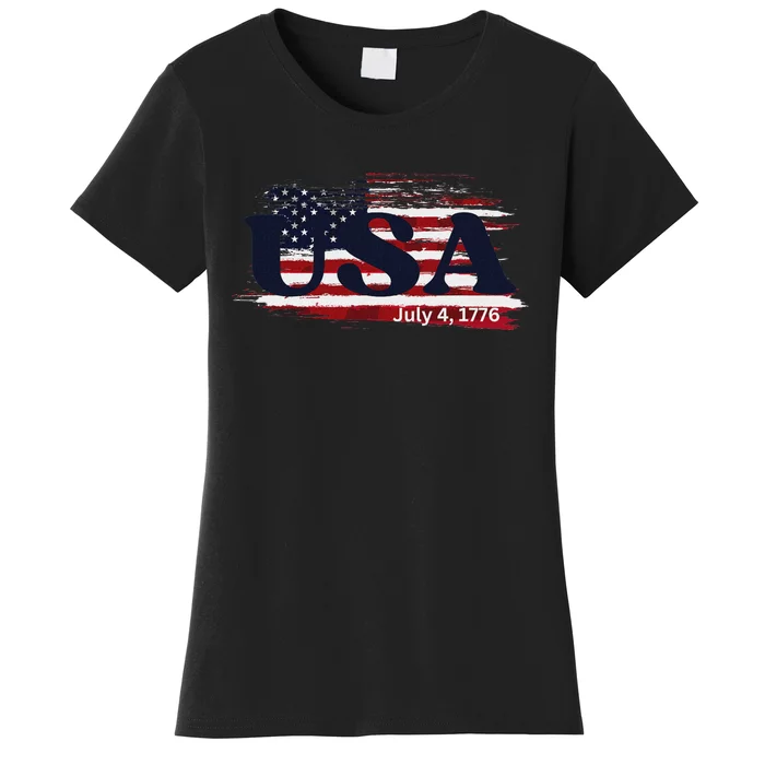 Usa Flag 1776 Independence Day Pride Women's T-Shirt