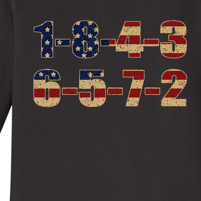 Usa Flag 18436572 Firing Order Small Block Engine V8 Block Baby Long Sleeve Bodysuit