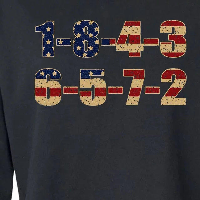 Usa Flag 18436572 Firing Order Small Block Engine V8 Block Cropped Pullover Crew