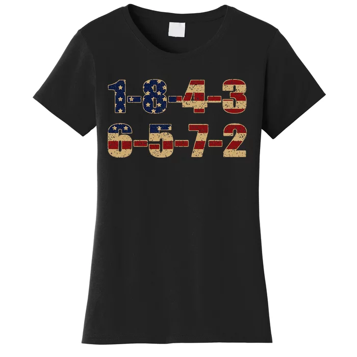 Usa Flag 18436572 Firing Order Small Block Engine V8 Block Women's T-Shirt