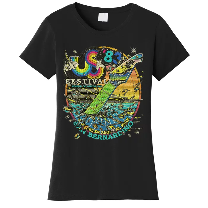 Us Festival 1983 Colorful Rainbow Music Fest Us 70s Women's T-Shirt