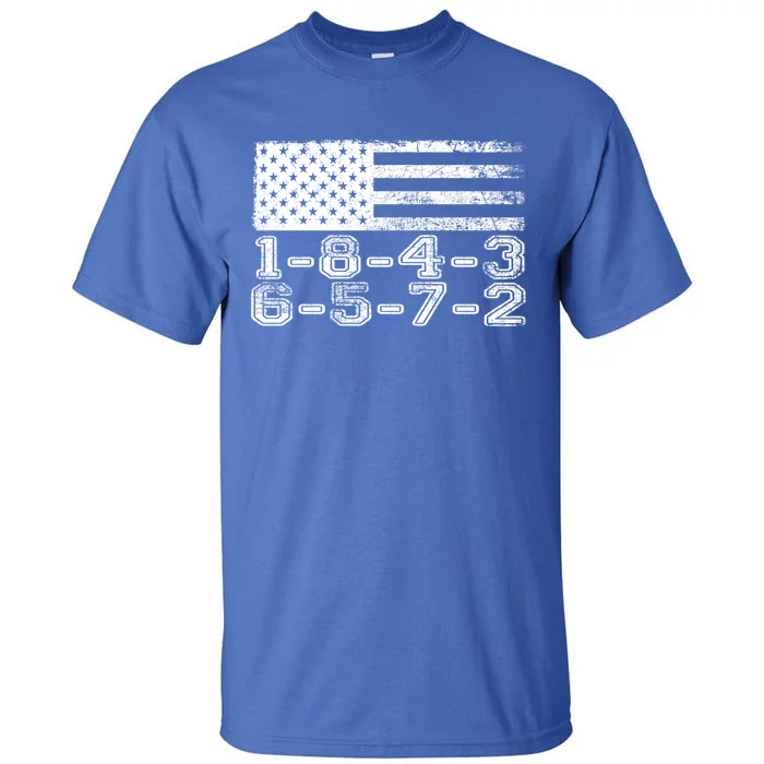 Usa Flag 18436572 Firing Order Small Block Engine V8 Block Gift Tall T-Shirt