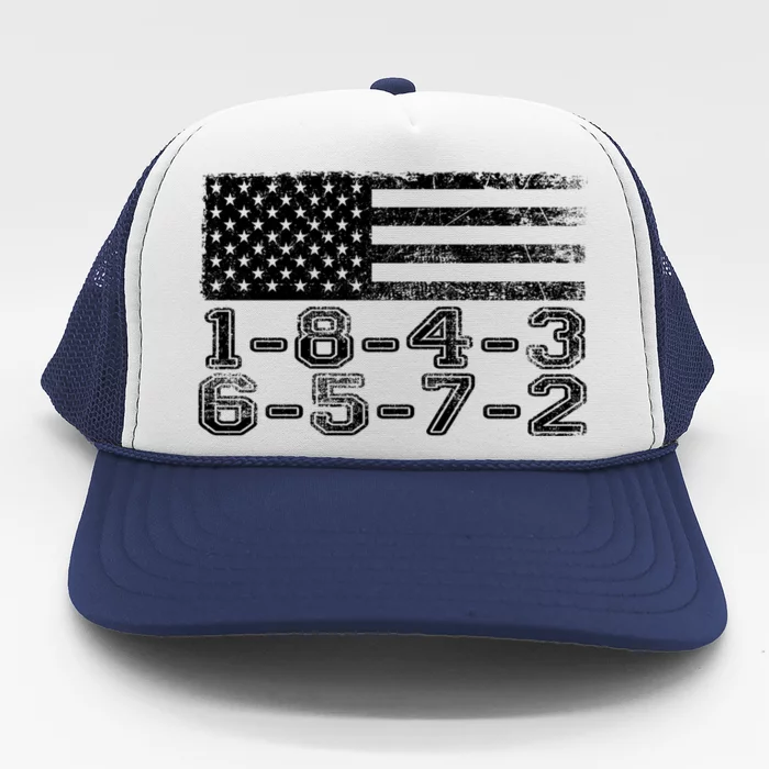 Usa Flag 18436572 Firing Order Small Block Engine V8 Block Gift Trucker Hat