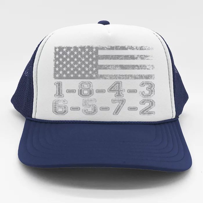 USA Flag 18436572 Firing Order Small Block Engine V8 Block Trucker Hat