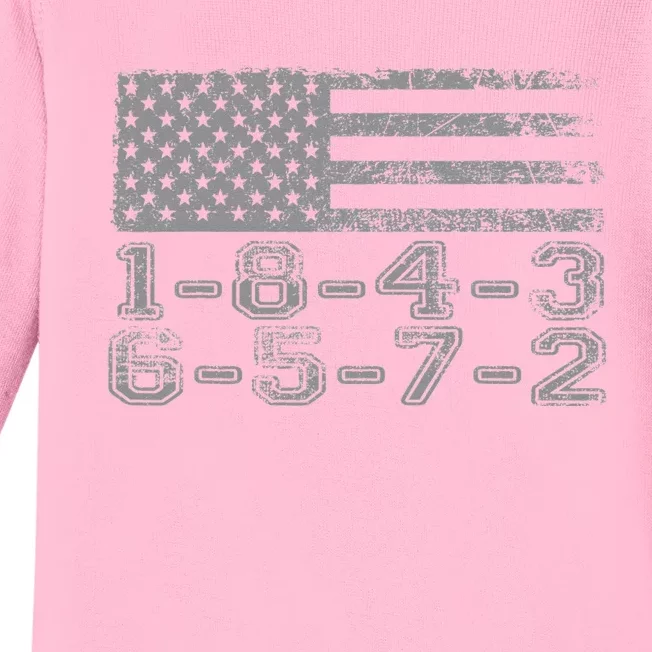 USA Flag 18436572 Firing Order Small Block Engine V8 Block Baby Long Sleeve Bodysuit