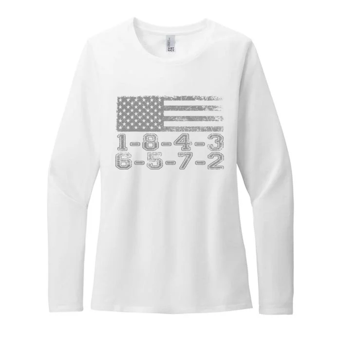 USA Flag 18436572 Firing Order Small Block Engine V8 Block Womens CVC Long Sleeve Shirt