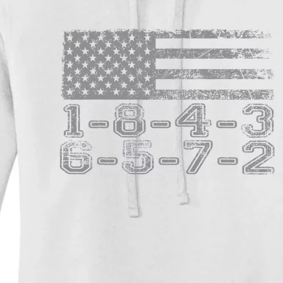 USA Flag 18436572 Firing Order Small Block Engine V8 Block Women's Pullover Hoodie