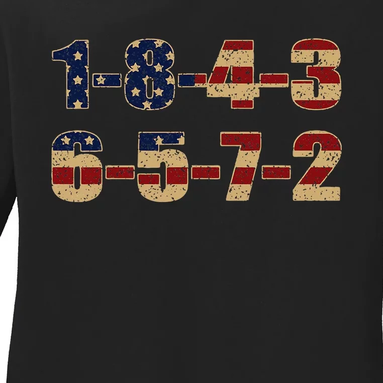 Usa Flag 18436572 Firing Order Small Block Engine V8 Block Ladies Long Sleeve Shirt