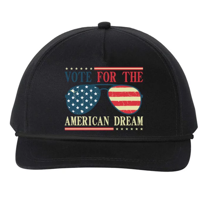 Usa Flag 2024 Quote I Vote For The American Dream Great Gift Snapback Five-Panel Rope Hat