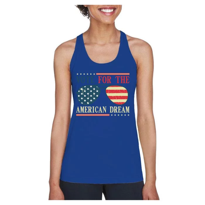 Usa Flag 2024 Quote I Vote For The American Dream Great Gift Women's Racerback Tank