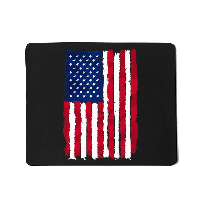 USA Flag 4th July Red American White Star Blue Stripes 4 Day Mousepad