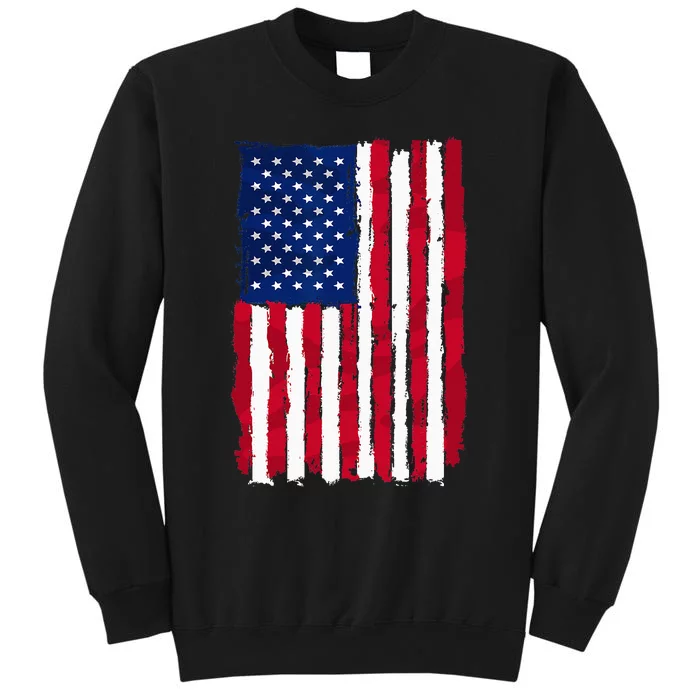 USA Flag 4th July Red American White Star Blue Stripes 4 Day Tall Sweatshirt