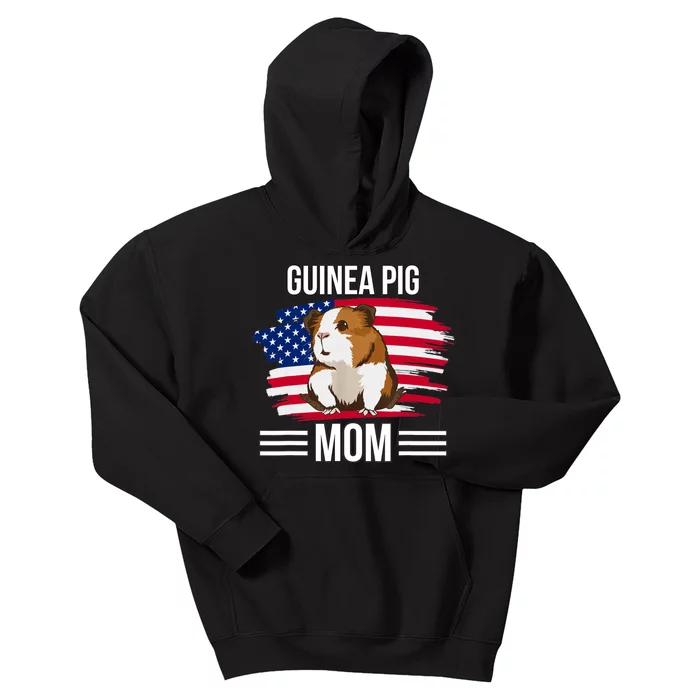 USA Flag 4th Of July Mother's Day Merica Guinea Pig Mom Kids Hoodie