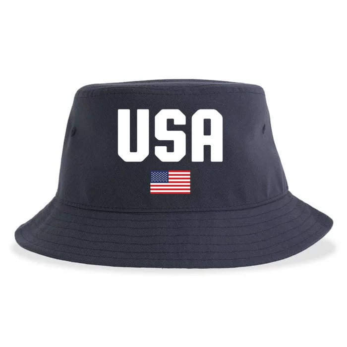 US Flag 4th Of July Memorial Day American Pride Sustainable Bucket Hat