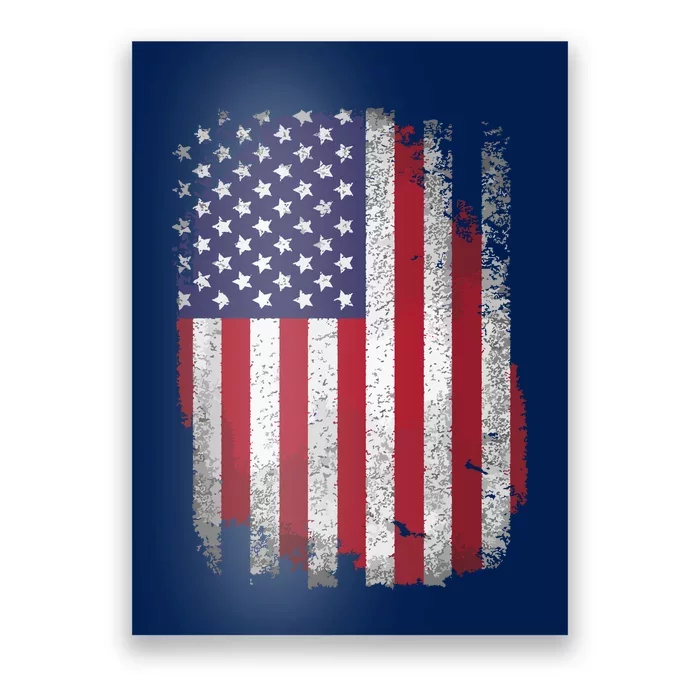 Usa Flag 4th July American Red White Blue Star Stripes 4 Day Poster