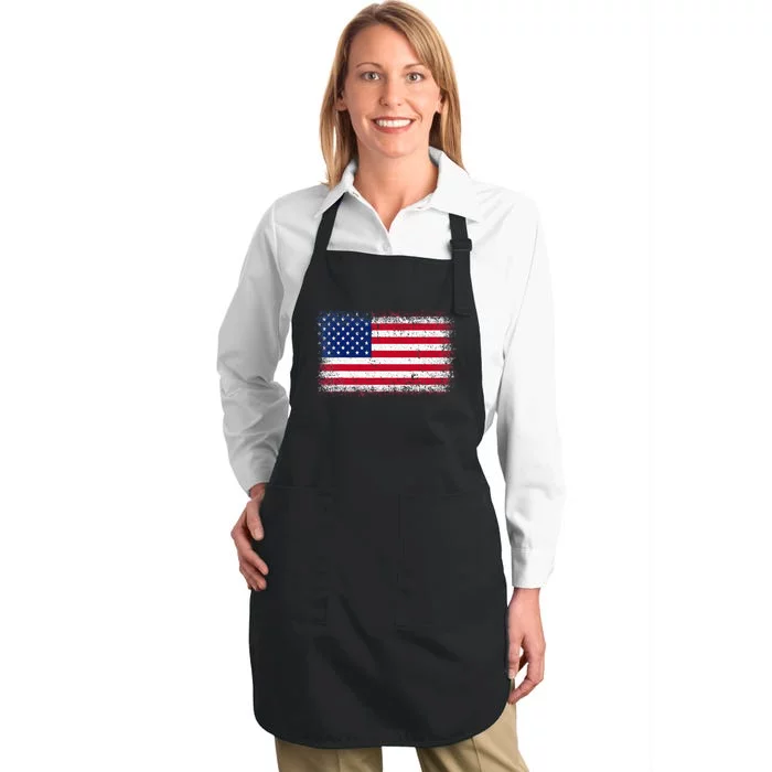 Us Flag 4th Of July Usa Flag American Flag Full-Length Apron With Pocket