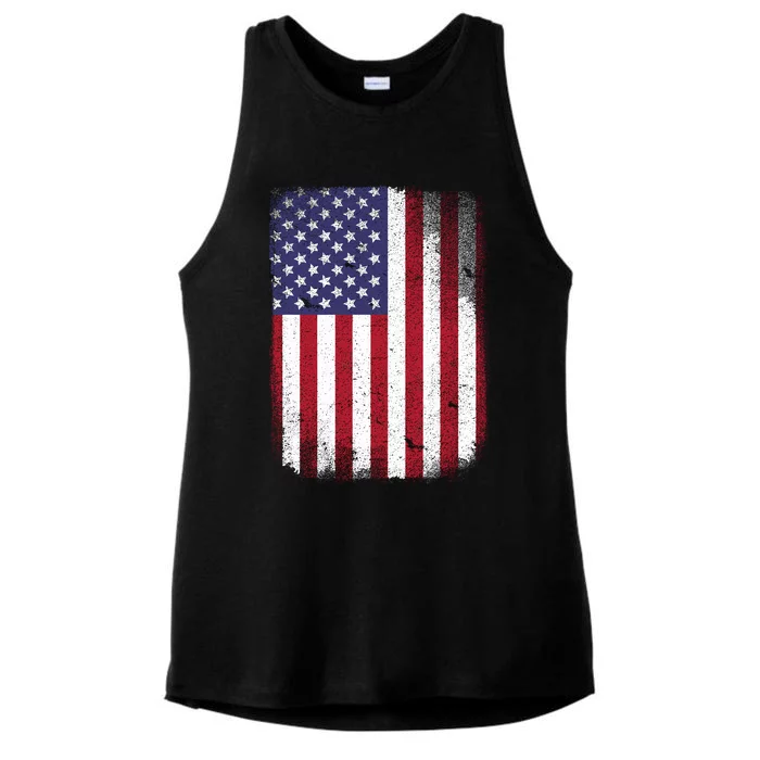 Usa Flag 4th July American Red White Blue Star Stripes 4 Day Ladies Tri-Blend Wicking Tank