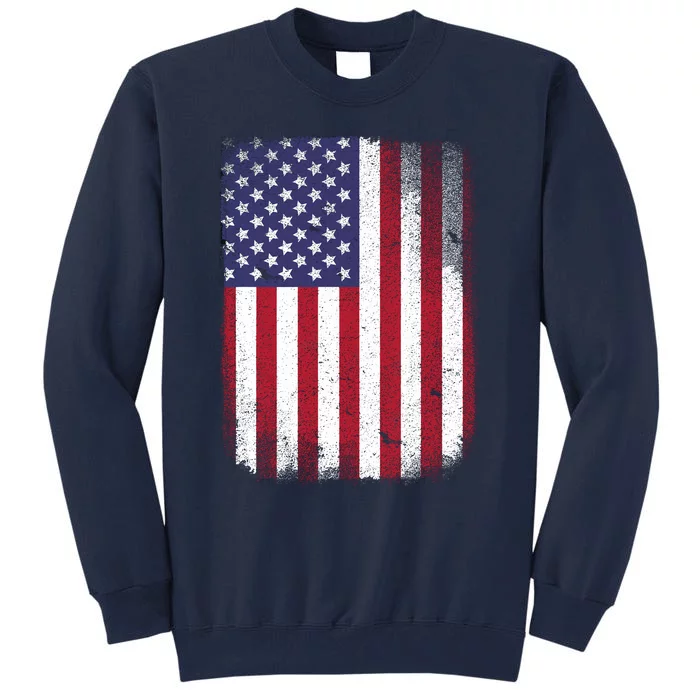 Usa Flag 4th July American Red White Blue Star Stripes 4 Day Tall Sweatshirt