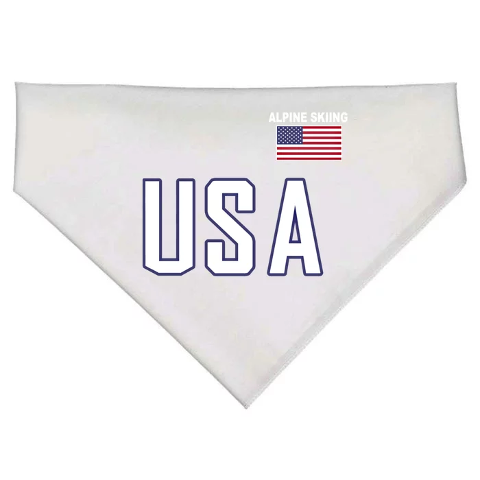 Usa Flag Alpine Skiing Gift Pocket Nordic Ski Jersey USA-Made Doggie Bandana