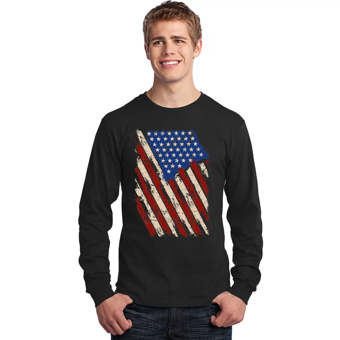 USA Flag American Flag United States of America 4th of July Long Sleeve Shirt