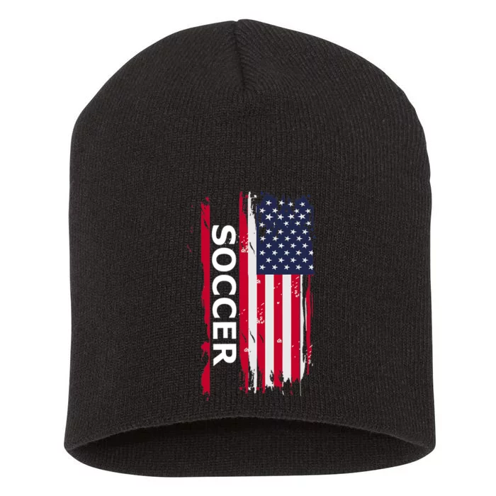 US Flag America Soccer Short Acrylic Beanie