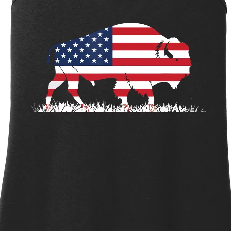 USA Flag American Buffalo Ladies Essential Tank