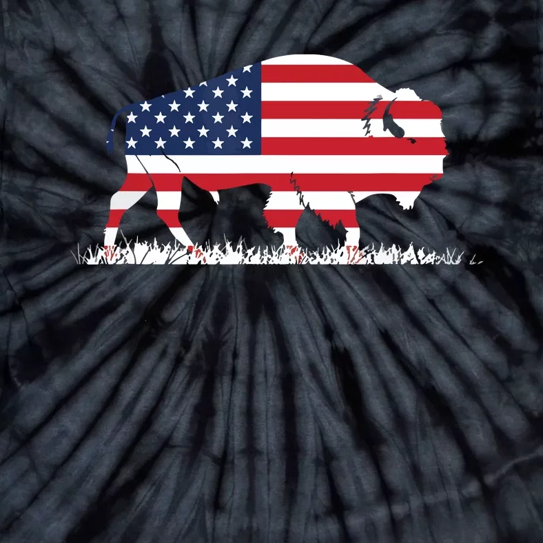 USA Flag American Buffalo Tie-Dye T-Shirt