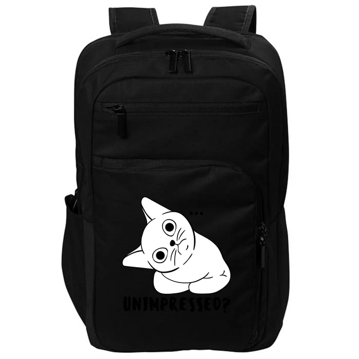 Unimpressed Funny Angry Cat Impact Tech Backpack