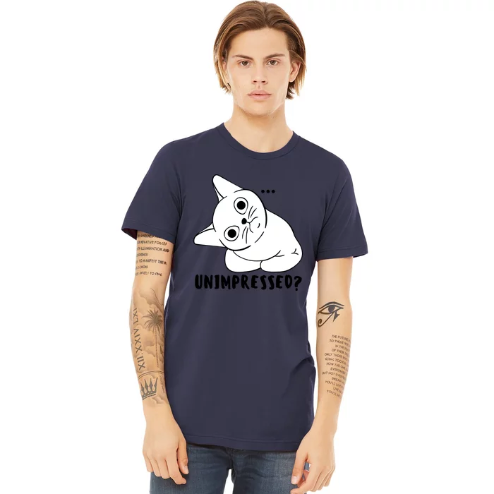 Unimpressed Funny Angry Cat Premium T-Shirt