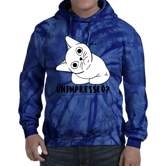 Unimpressed Funny Angry Cat Tie Dye Hoodie