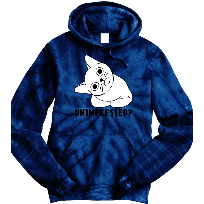 Unimpressed Funny Angry Cat Tie Dye Hoodie