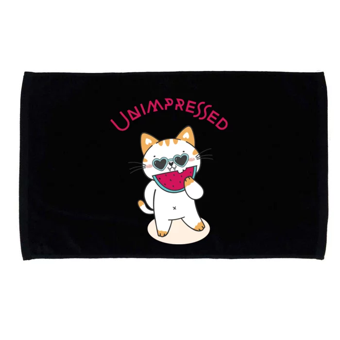 Unimpressed Funny Angry Cat Microfiber Hand Towel