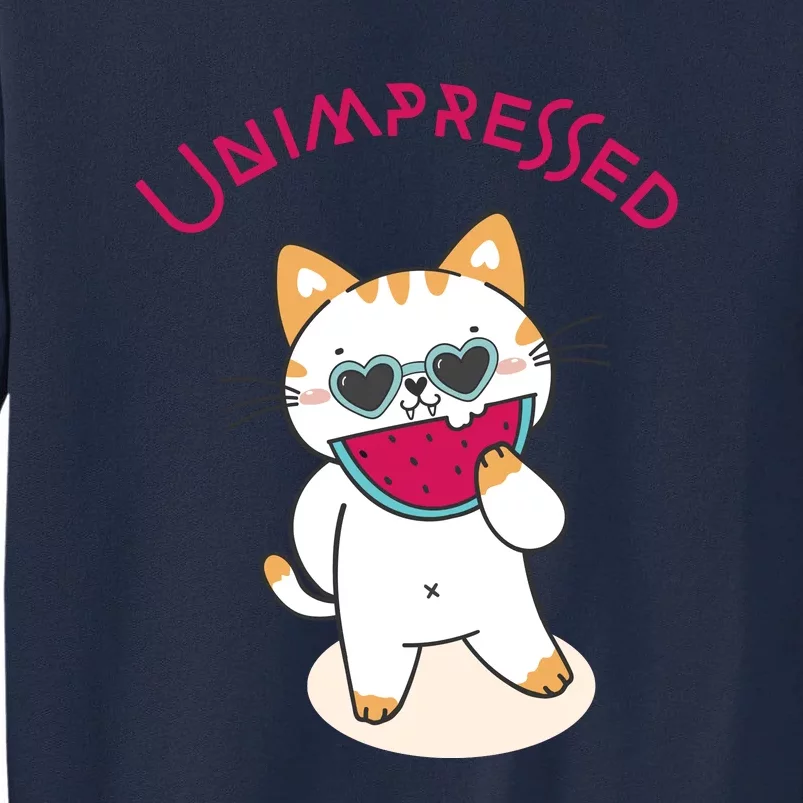 Unimpressed Funny Angry Cat Tall Sweatshirt