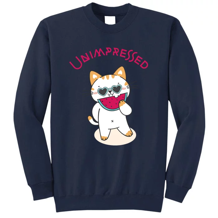 Unimpressed Funny Angry Cat Tall Sweatshirt