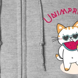 Unimpressed Funny Angry Cat Full Zip Hoodie