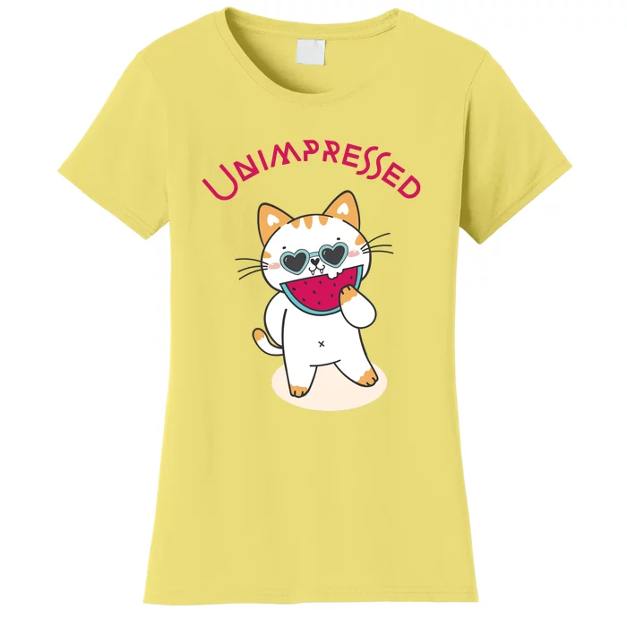 Unimpressed Funny Angry Cat Women's T-Shirt