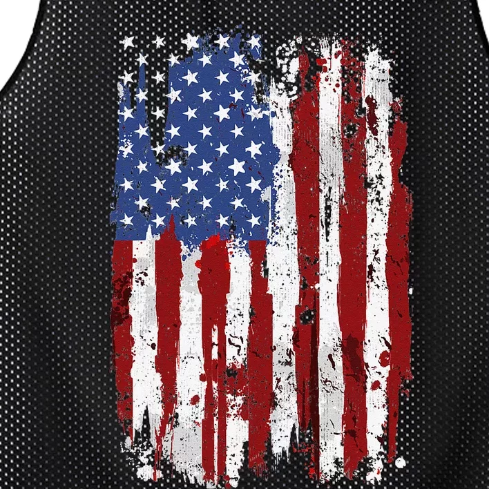 USA Flag American Flag United States of America 4th of July Mesh Reversible Basketball Jersey Tank