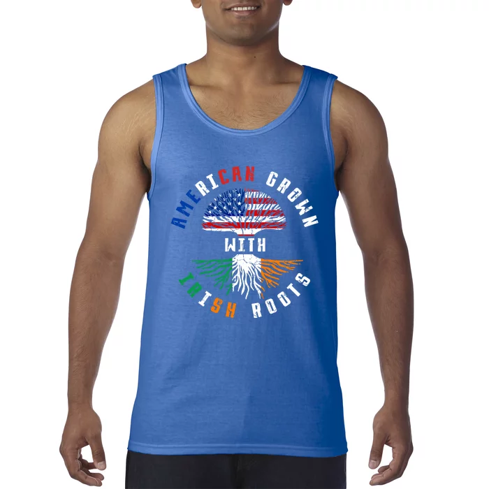 Us Flag American Grown With Irish Roots Irish Ireland Gift Tank Top